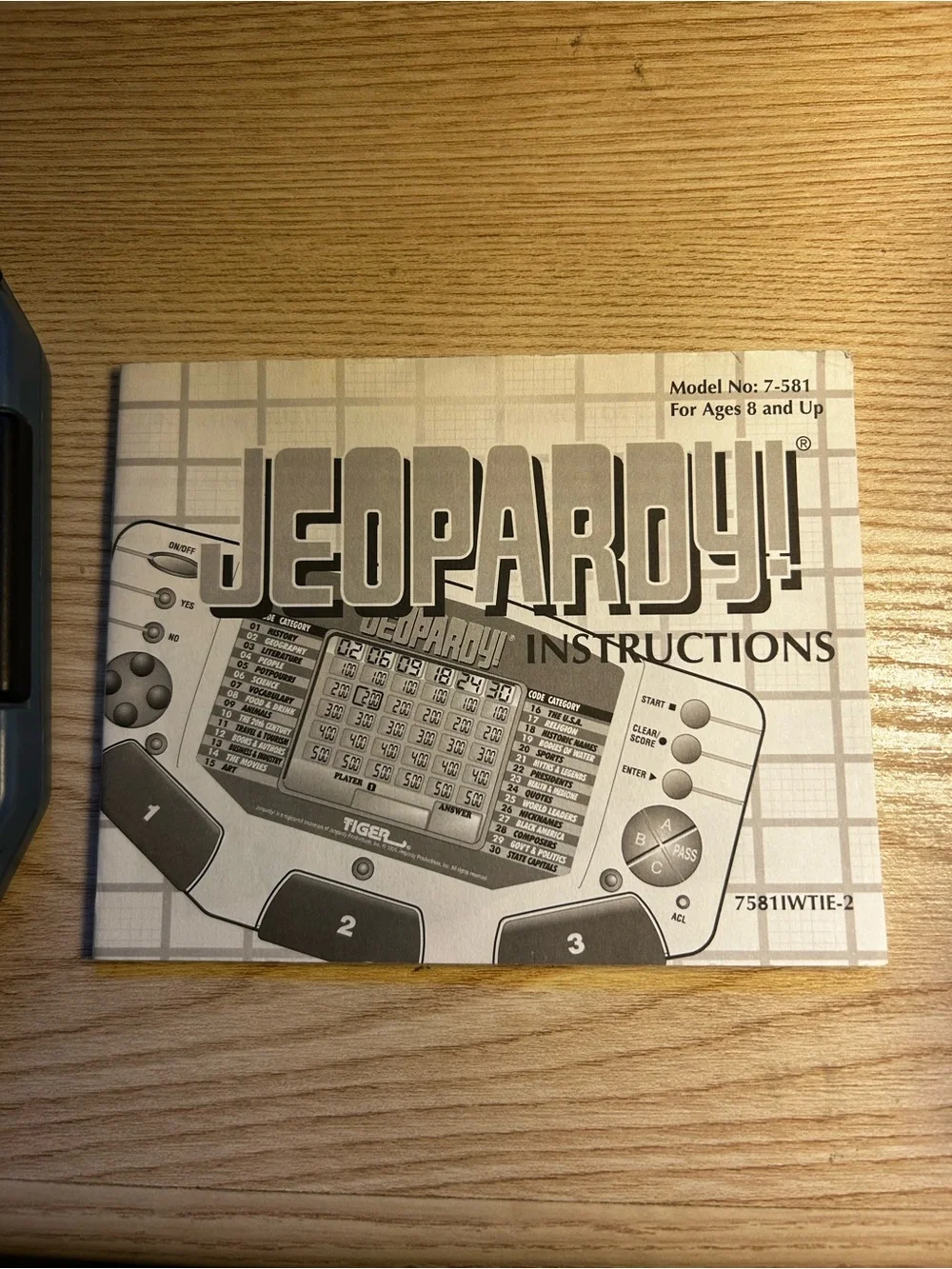 Tiger Electronics Jeopardy! Handheld Game